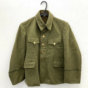 当時物 旧 日本軍 軍服 上着 ジャケット 少尉 襟章付き 徽章 男性 着丈:約60cm 制服 軍物 軍衣 大日本帝国軍 アメリカ軍帽子セット