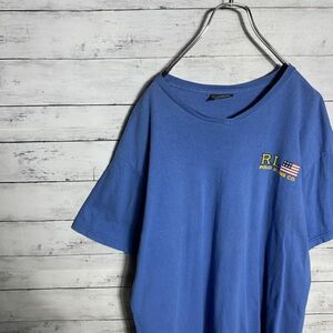 90‘s ポロジーンズ　星条旗　プリントロゴ　Ｖネック　Tシャツ