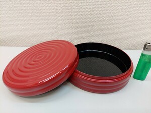 限定品　逸品　朱筋香合　木製　山中漆器　本漆手塗　五寸　径15センチ　デッドストック　廃盤品　アウトレット　仏具　法事　仏壇　焼香