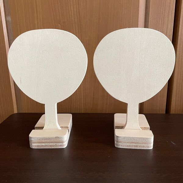 うちわ白木とスタンド 2セット ハンドメイド トールペイント♪