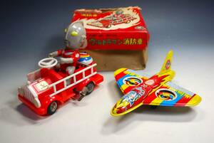 *zen my mileage increase rice field shop sofvi * plastic Ultraman fire-engine box attaching ( scratch equipped )* jpy . Pro Ultraman tin plate. airplane 