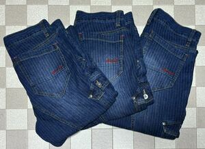 [ unused goods ]BlueB w82cm L size indigo blue Denim ZB350 ③ pcs set jeans cargo work pants work pants Work man sale 