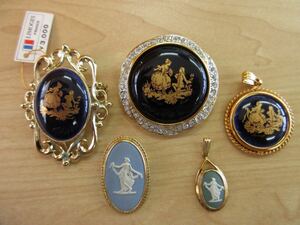 【E11】 LIMOGES リモージュ WEDG WOOD ウェッジウッド ペンダントトップ など ヴィンテージ アクセサリー 大量 まとめ売り まとめ TIA