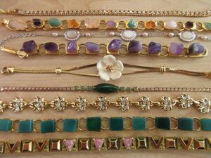 [D68] Vintage Vintage bracele Gold color gold group etc. accessory large amount set sale summarize TIA
