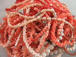 [Z2]*60 size .. coral san . coral necklace approximately 1.1kg Vintage Vintage accessory large amount set sale summarize TIA