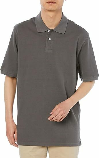 [Amazon Essentials] ポロシャツ コットンピケ レギュラーフィット メンズ グレー XL
