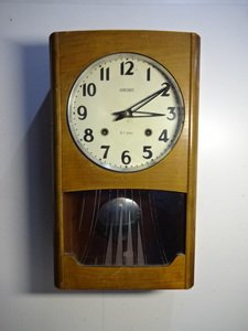 古い柱時計 SEIKO ２１DAY 動作品 ゼンマイ 振り子 機械式 　