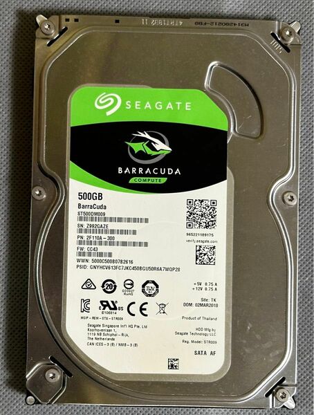 SEAGATE 500GB HDD 3.5インチ SATA600 7200RPM