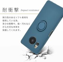 Aquos Sense 8用 リング付 硬質シリコン ソフトバックカバー 落下防止 スタンド ストラップ付 ピンク_画像3