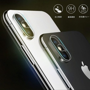 iPhone X(テン)/XS 5.8inch用 カメラフイルム 0.1mm 強化ガラス 指紋防止 高硬度9H 日本製旭硝子素材 カメラ液晶保護フィルム