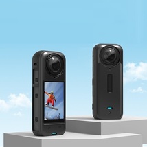 Insta360 X4用 シリコン 保護ケース アクションカメラアクセサリー 保護ケース カメラレンズ保護カバー付き ブラック_画像8