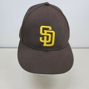 5044FNZ◎NEW ERA ニューエラ 59FIFTY MLB SD サンディエゴ・パドレス キャップ 帽子 ブラウン◎中古の画像2