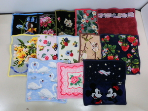 5157PNZ*FEILER Feiler towel handkerchie 13 pieces set JAL original Mickey minnie / high ji/ swan s one etc. * used 
