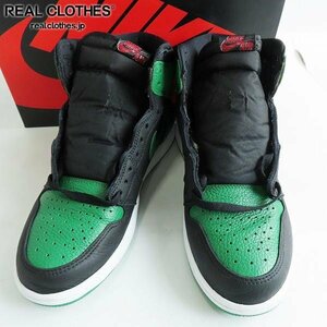 NIKE/ナイキ AIR JORDAN 1 RETRO HIGH OG/エアジョーダン1 ブラック/パイングリーン 555088-030/28 /080