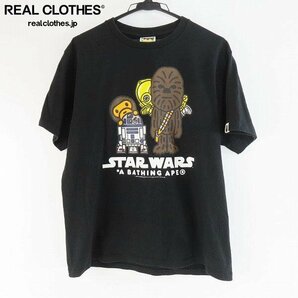 ☆A BATHING APE×STARWARS/エイプ×スターウォーズ コラボTシャツ C-3PO R2-D2 チューバッカ/L /LPLの画像1