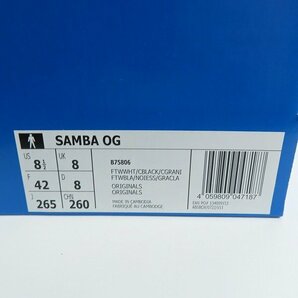 【未使用】adidas/アディダス SAMBA/サンバ ロー ローカット スニーカー/シューズ B75806/26.5 /080の画像9