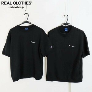 ☆【未使用】Champion/チャンピオン スクリプトロゴ 半袖Tシャツ ブラック 2点セット /060