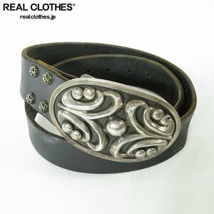 【ギャラ付】STANLEY GUESS/スタンリーゲス Belt Filigree Oval オーバルフィリグリーバックル レザーベルト/31 /000