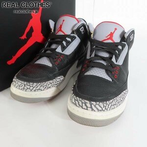 NIKE/ナイキ AIR JORDAN 3 BLACK CEMENT/エアジョーダン3 ブラックセメント 854262-001/27.5 /080