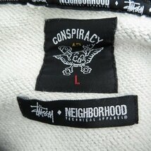 ☆STUSSY×NEIGHBORHOOD/ステューシー×ネイバーフッド Conspiracy Full Zip Hood パーカー/L /060_画像3