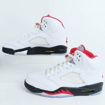 【未使用】NIKE/ナイキ AIR JORDAN 5 RETRO OG FIRE RED/エアジョーダン5 レトロ ファイアレッド DA1911-102/26.5 /080_画像4