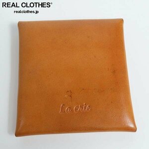 La crie/laklie square leather wallet coin case purse Brown /LPL