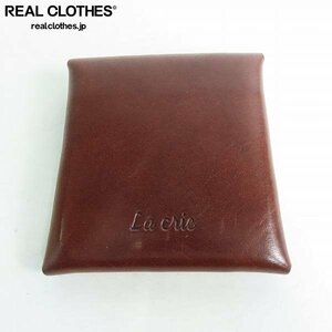 La crie/ラクリエ スクエア レザー ウォレット 財布 ブラウン /LPL