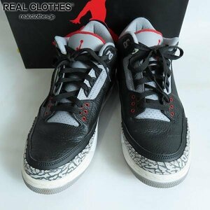 NIKE/ナイキ AIR JORDAN 3 BLACK CEMENT/エア ジョーダン 3 ブラック セメント シューズ/スニーカー 854262-001/28.5 /080