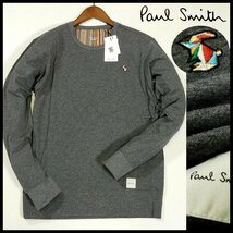 新品 ポールスミス 長袖カットソー マルチストライプ マルチラビット刺繍 LL(XL) 濃灰 うす手 ロンTシャツ Paul Smith メンズ【2988】_画像1