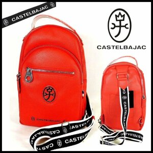  new goods regular price 19,800 jpy Castelbajac CASTELBAJAC red halogen one shoulder bag body bag diagonal .. men's [3158]