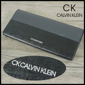  new goods regular price 22,000 jpy CK Calvin Klein black cow leather long wallet bai color CK CALVIN KLEIN men's gentleman [3178]