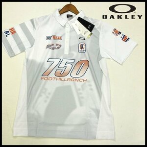  新品 即決 オークリー OAKLEY 半袖ポロシャツ ゴルフ 吸汗速乾 XL 白 春夏 OAKLEY EMPHATIC MX SHIRT メンズ 紳士 【2597】