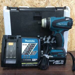 【TH-2426】中古品 makita マキタ 充電式4モードインパクトドライバ TP141D 純正バッテリー18V3.0Ah×1個 充電器付