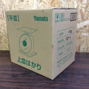 【TH-2630】未使用 YAMATO 大和製衡 上皿はかり SD-4 平皿 ひょう量4kg グリーン