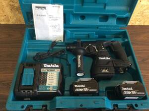 【TH-2718】中古品 makita マキタ 24mm充電式ハンマドリル HR244DRGXB バッテリ2個 充電器