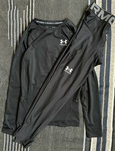 UNDER ARMOUR 新品未使用 NEWMODEL UAヒートギアアーマー コンプレッション ロングスリーブ シャツトレーニングウェアセット