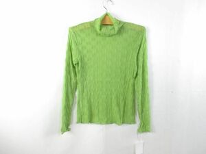 カットソー シースルー ハイネック F グリーン GREEN レディース