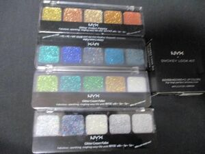 未使用 コスメ 未開封 NYX アイシャドウ グリッタークリームパレット スモーキールックキット 5点セット