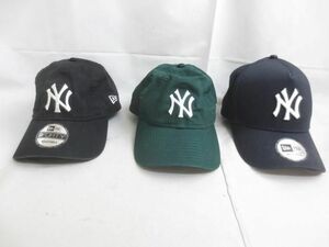 中古 ニューエラ New Era MLB ニューヨークヤンキース 野球帽 キャップ 3点 サイズ表記なし