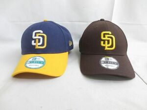 優良品 ニューエラ New Era 9FORTY MLB サンディエゴ パドレス 野球帽 キャップ ロゴ刺繍 2点 服飾小物