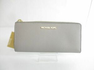 未使用 マイケルコース MICHAEL KORS ジェットセットトラベル 長財布 レザー L字ファスナー パールグレー 35T6GTVE3L