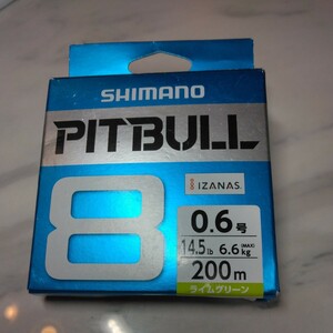 未使用保管品　ピットブル8 0.6号200m シマノ PITBULL ライムグリーン peライン