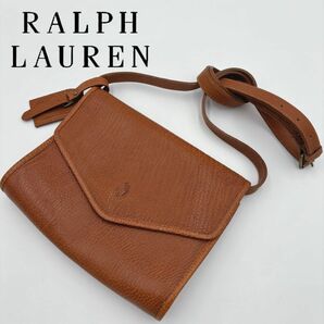 RALPH LAUREN ラルフローレン レザー ショルダーバッグ 本革　斜め掛け　ブラウン　メンズ　レディース