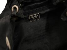 PRADA プラダ 三角プレート リュック バックパック 巾着 ベルト ナイロン 黒 ブラック レザー 500円スタート リュックサック ブラック系_画像5