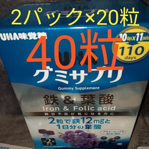 【新品】【2パック】UHA味覚糖 UHAグミサプリ 鉄＆葉酸