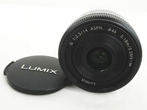 Panasonic LUMIX G 1:2.5/14 ASPH デジタル一眼カメラ用交換レンズ H-H014 広角パンケーキレンズ 通電のみ確認 現状品 