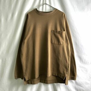 90s OLD GAP 鹿の子 ポケット スウェット シャツ M フィリピン製 長袖 カットソー オールド ギャップ 80s ビンテージ