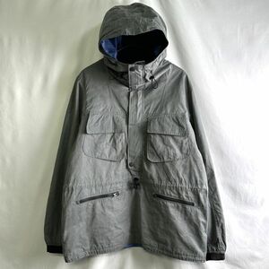 00s Abercrombie&Fitch コーティング アノラック ジャケット S グレー プルオーバー ギミック パーカー テック アバクロ オールド