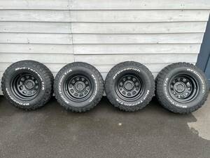 １円スタート！！　BFGoodrich　BFグッドリッチ　Mud-TerrainT/A 235/75R15　スチールホイール付き！　５穴 8J×４本　鉄チンホイール　