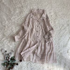 ② glitzern cut Work race . feather woven over shirt tunic 